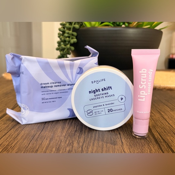 Alife Other - 3pcs bundle makeup remover wipes-under eyes mask and Lip Scrub 💜